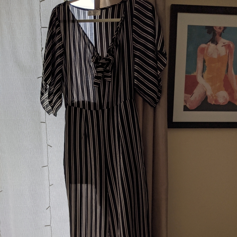 Lavender Fields stripped jumpsuit